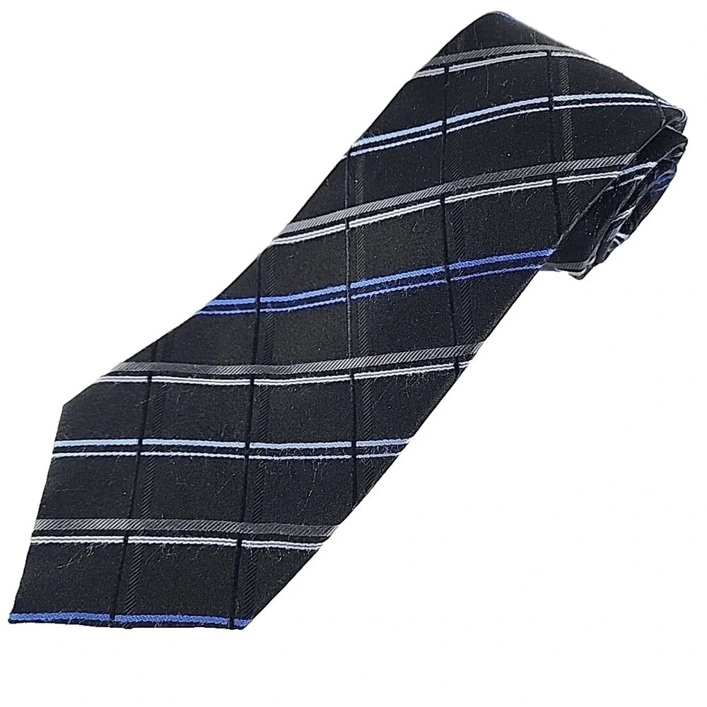 Geoffery Beene Blue Striped Silk Tie Necktie - Like New